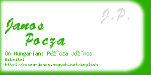 janos pocza business card